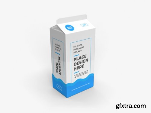 Milk box and drink packaging mockup