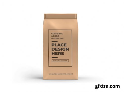 Coffee and food bag packaging mockup