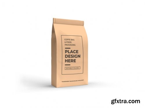 Coffee and food bag packaging mockup