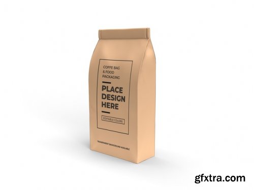 Coffee and food bag packaging mockup