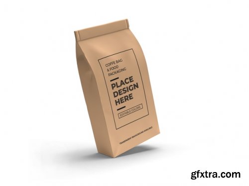 Coffee and food bag packaging mockup