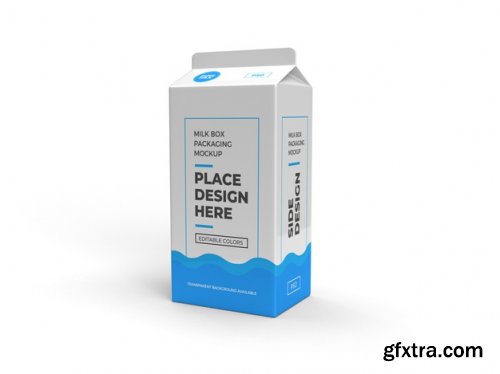 Milk box and drink packaging mockup