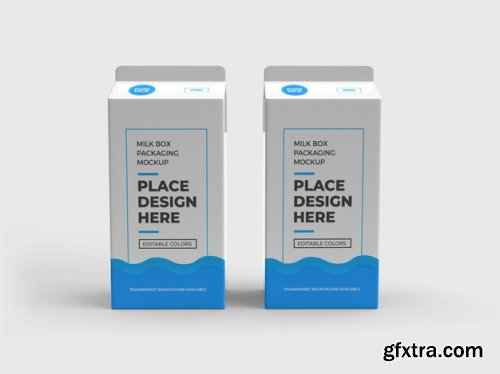 Milk box and drink packaging mockup