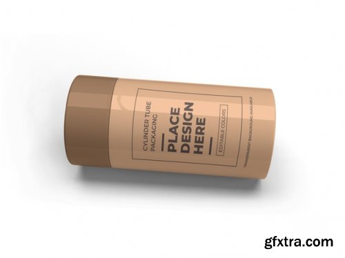 Cylinder tube packaging mockup