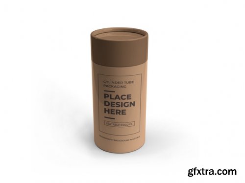 Cylinder tube packaging mockup