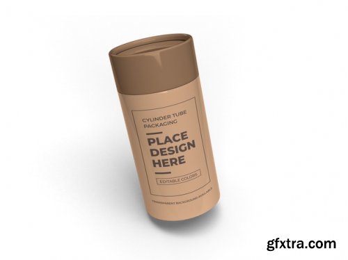 Cylinder tube packaging mockup