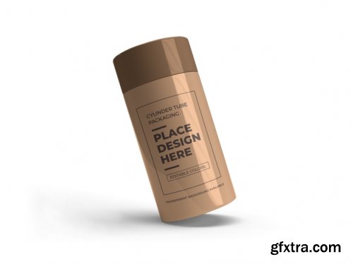 Cylinder tube packaging mockup