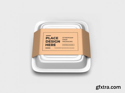 Styrofoam food box packaging mockup