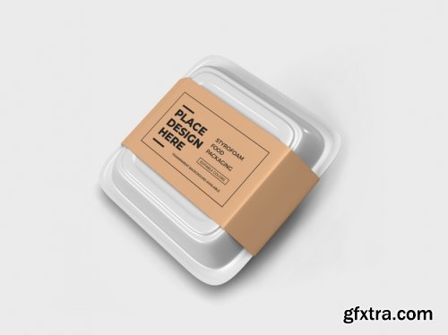 Styrofoam food box packaging mockup