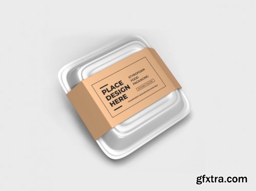 Styrofoam food box packaging mockup