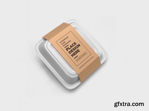 Styrofoam food box packaging mockup