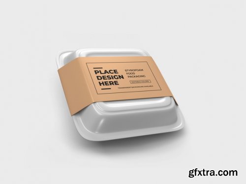 Styrofoam food box packaging mockup