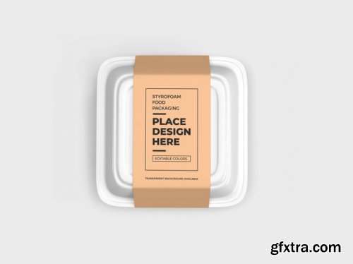 Styrofoam food box packaging mockup