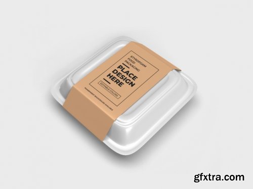 Styrofoam food box packaging mockup