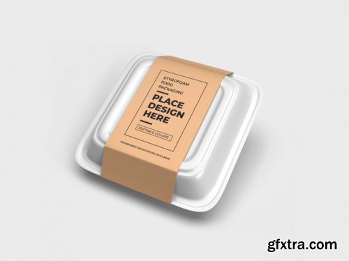 Styrofoam food box packaging mockup