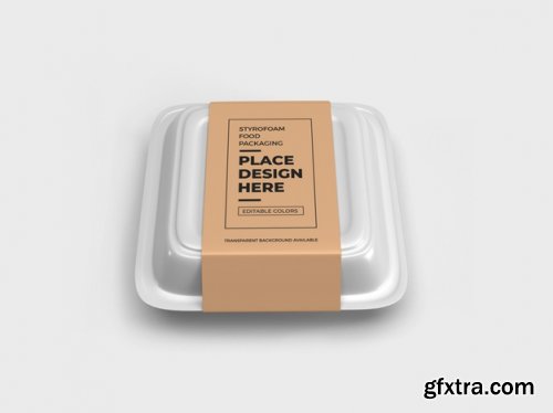 Styrofoam food box packaging mockup