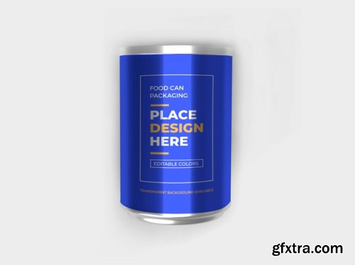 Food can packaging mockup