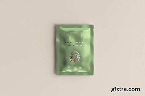 Aluminum foil sachet packet mockup