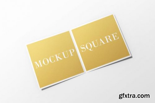 Square bi-fold brochure mockup