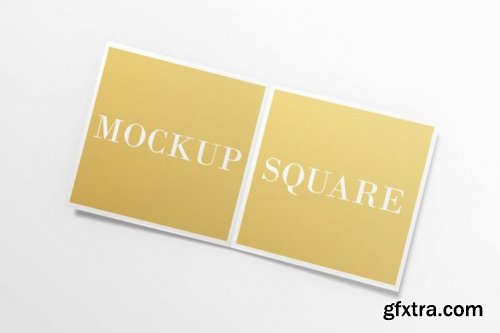 Square bi-fold brochure mockup