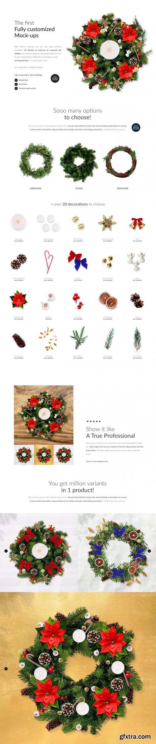 CreativeMarket - 3x Christmass Wreath Creator Mock-up 5708215