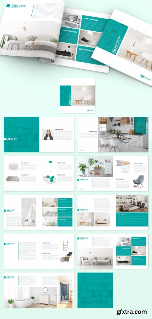 Green Interior Design Brochure Layout 400842765