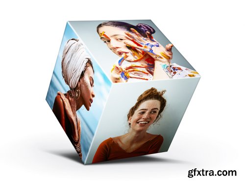 Cube Photo Frame Mockup 400869416