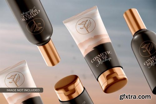 Cosmetic tube packaging mockup