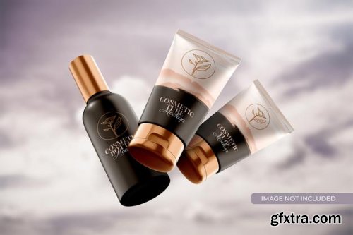 Cosmetic tube packaging mockup