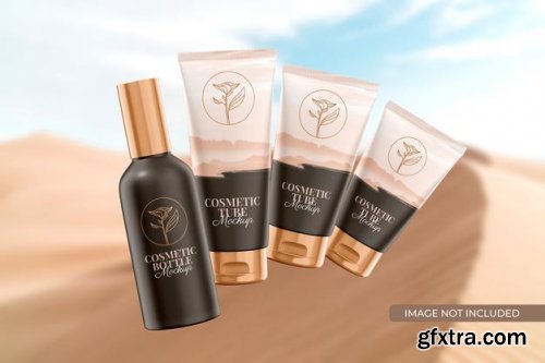 Cosmetic tube packaging mockup