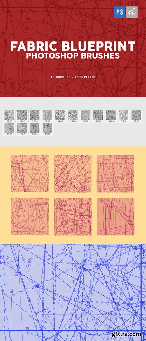 GraphicRiver - 15 Fabric Blueprint Texture Photoshop Stamp Brushes 29575459