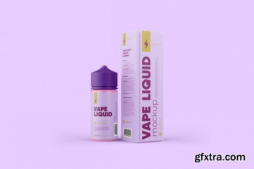 CreativeMarket - Vape Liquid Packaging Mockup 100ml 5696863