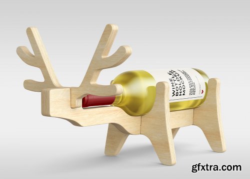 Deer Wine Bottle Holder Mockups - Two Views