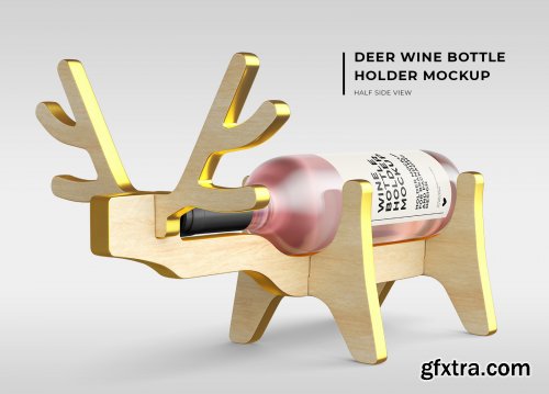 Deer Wine Bottle Holder Mockups - Two Views