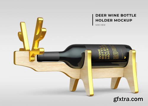 Deer Wine Bottle Holder Mockups - Two Views