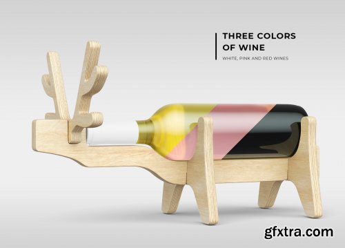 Deer Wine Bottle Holder Mockups - Two Views