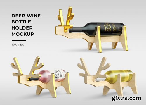 Deer Wine Bottle Holder Mockups - Two Views