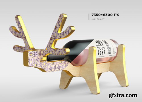 Deer Wine Bottle Holder Mockups - Two Views