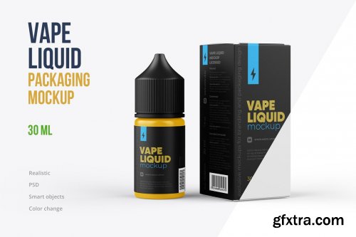 CreativeMarket - Vape Liquid Packaging Mockup 30ml 5731607