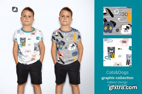 CreativeMarket - Kid's Half Sleeve Tshirt Mockup 5242214