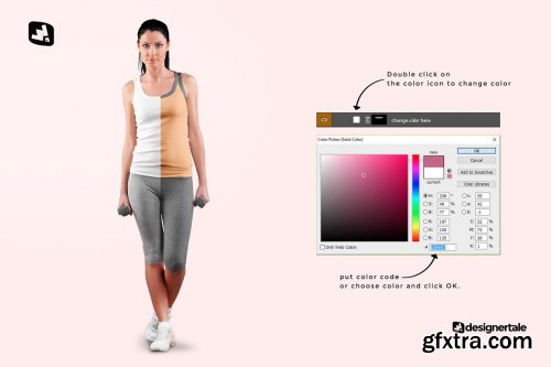 CreativeMarket - Female Sleeveless Gym Outfit Mockup 5227476