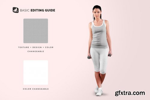 CreativeMarket - Female Sleeveless Gym Outfit Mockup 5227476