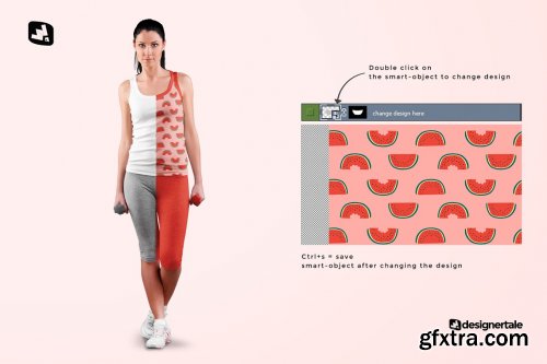 CreativeMarket - Female Sleeveless Gym Outfit Mockup 5227476