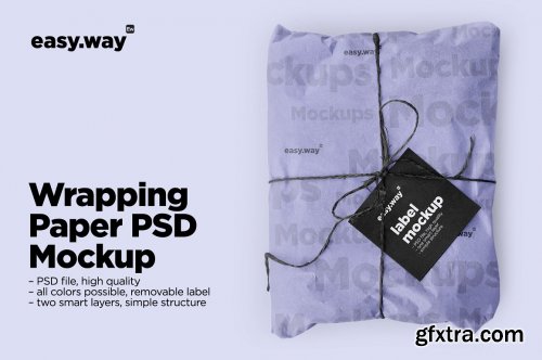 CreativeMarket - Wrapping Paper Psd Mockup 5635152