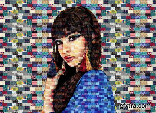 CreativeMarket - Photo Mosaic Portrait PS Action 5577465