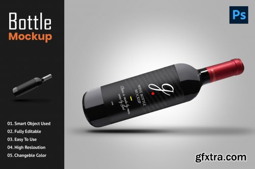 CreativeMarket - Wine Glass Bottle Mockup 5722054