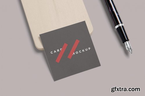 Square Business Card Mockups