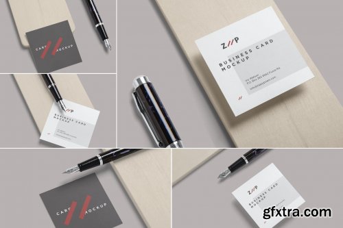 Square Business Card Mockups