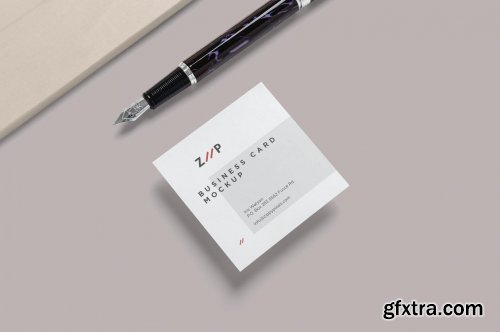 Square Business Card Mockups