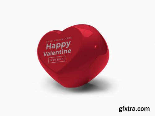 Valentine love heart container with lid mockup